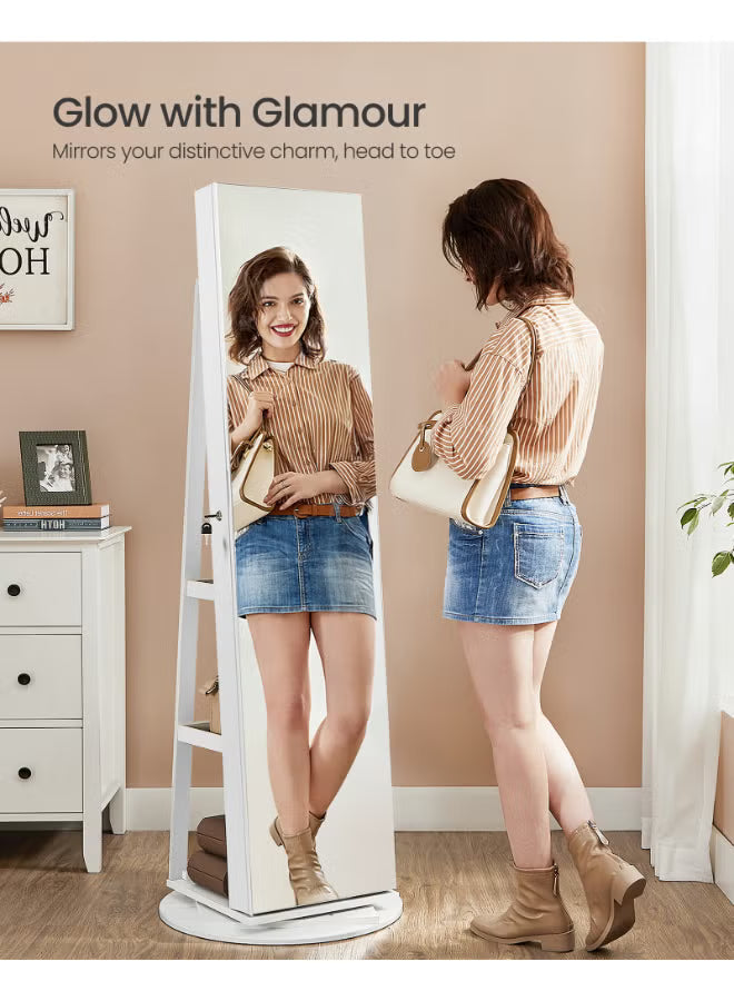 SONGMICS 6 LEDs Mirror Jewellery Cabinet, 360°