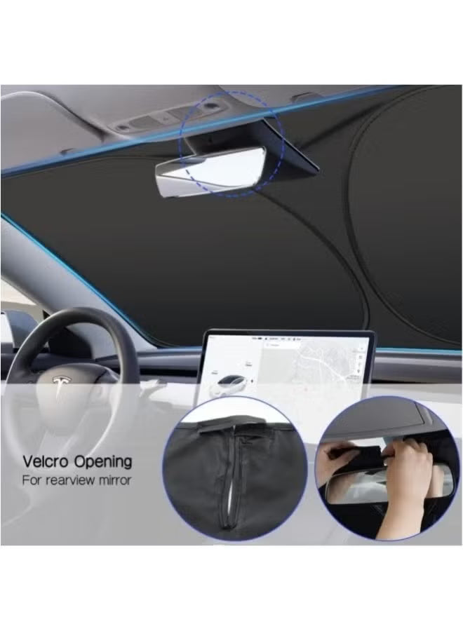 HAMTC Premium Foldable Car Windshield Sunshade with Pouch
