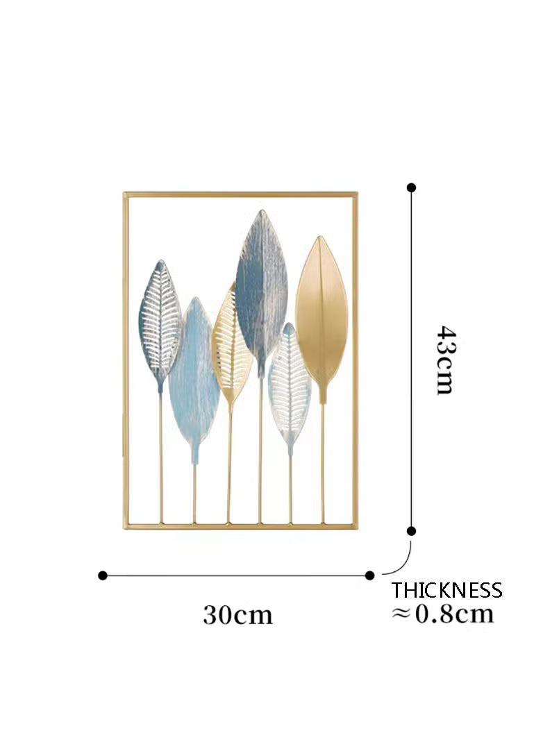 Home Decor Wall Metal Leaf 3D Iron Art Wall Sculptures Hanging Decorations