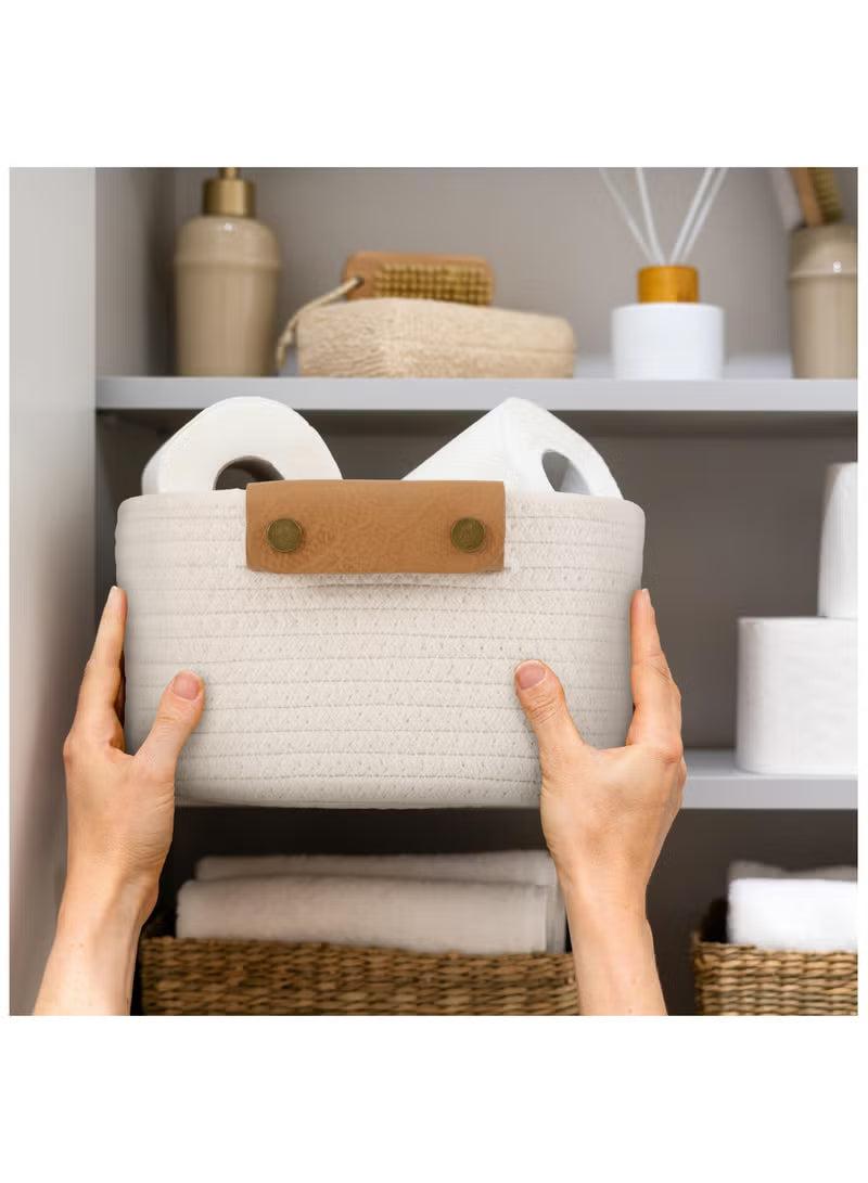 Luxury 5-Pack Cotton Rope Storage Baskets