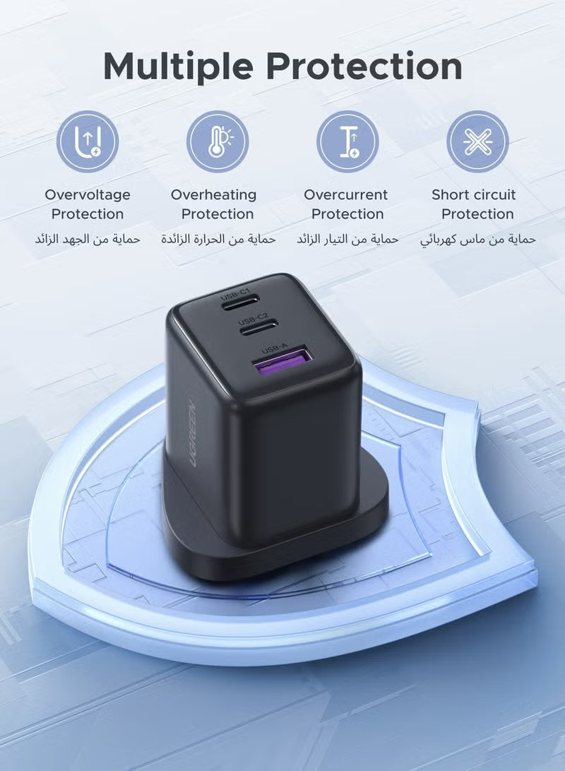 Ugreen 30W 2C1A GaN Charger Type C USB C Adapter USB Wall Plug Fast iPhone Charger Multi Ports Charger Portable Compatible With iPhone 16 Series Galaxy 25 24 Series iPad Pro Air Mini Apple Watch Xiaomi Huawei - 30W 2C1A
