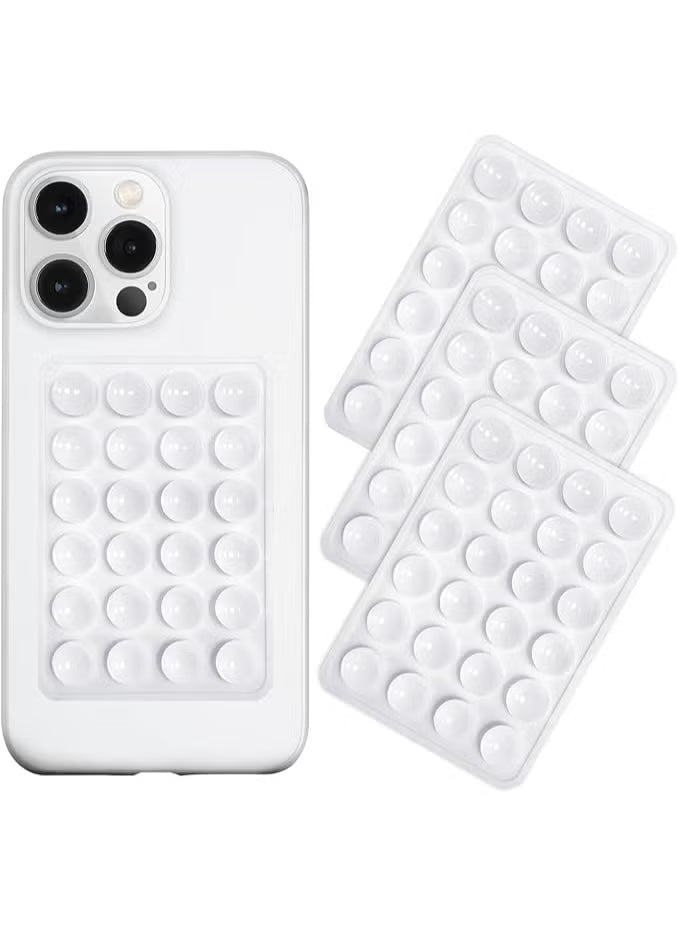 Suction Phone Case Mount, 4Pcs Silicone Phone Suction Grip Compatible with iPhone and Android Cases, Anti-Slip Hands-Free Mobile Accessory Holder