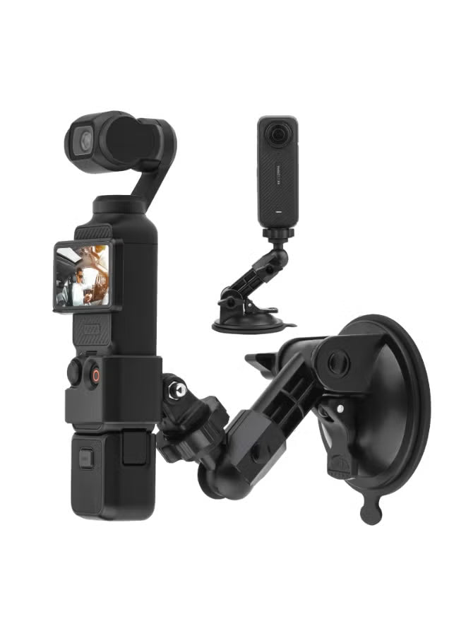 Pocket 3 Suction Cup Mount, Car Windshield Window Dash Holder Kit with Expansion Adapter for Insta360 X4 X5 X3 Go 3S for GoPro Max Mini Hero 13 12 11 10 9 Pocket 3 2 Action 5 Pro 4 Accessories