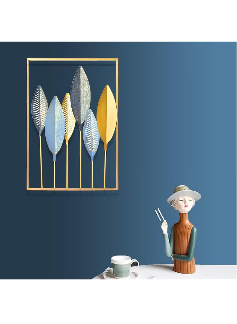 Home Decor Wall Metal Leaf 3D Iron Art Wall Sculptures Hanging Decorations