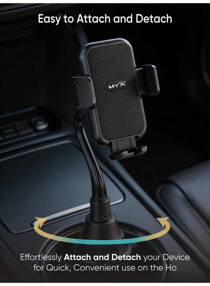 CupSpin Car Cup Phone Holder | Universal 360° Adjustable Mount for 4-7" Phones