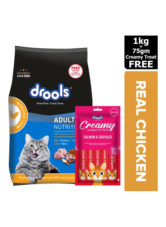 Drools Adult Cat Food with Creamy Treats
