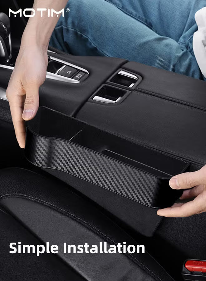 2 Pieces Car Seat Gap Filler Organizer, Multifunctional Car Console Side Storage Box Car Seat Organizer for Holding Cup, Phone, Keys, Wallet, Sunglasses