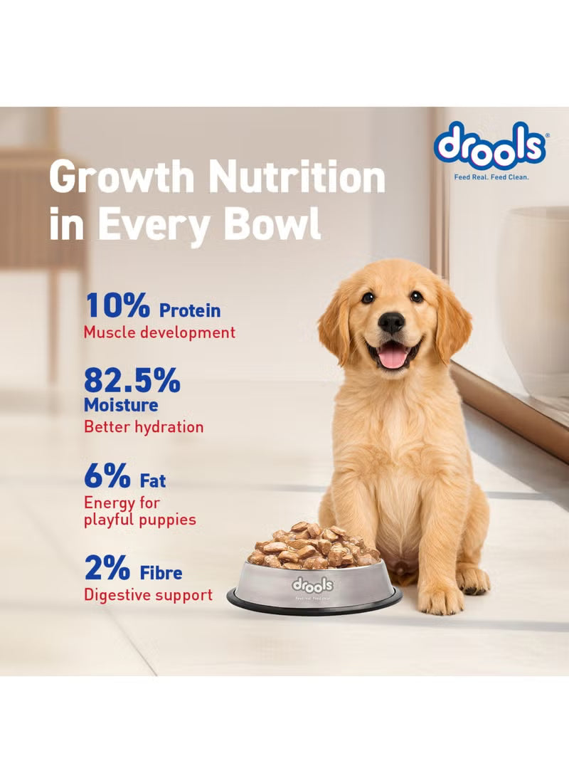 Puppy Wet Dog Food Real Chicken and Chicken Liver Chunks in Gravy Pouches