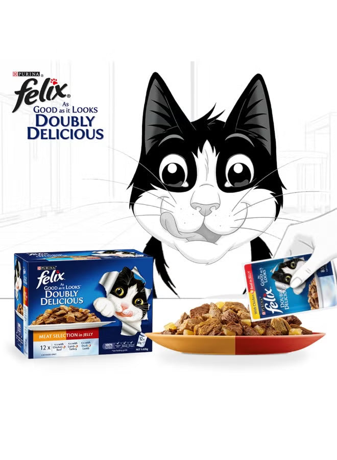 Adult As Good as it Looks Meat Selection in Jelly Wet Cat Food
