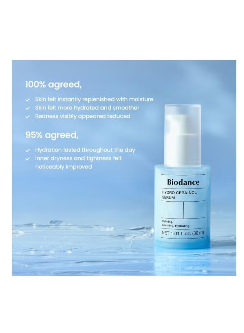 BIODANCE Hydro Cera-Nol Serum, Hydrating, Quick Soothing Effect, Redness Reducing
