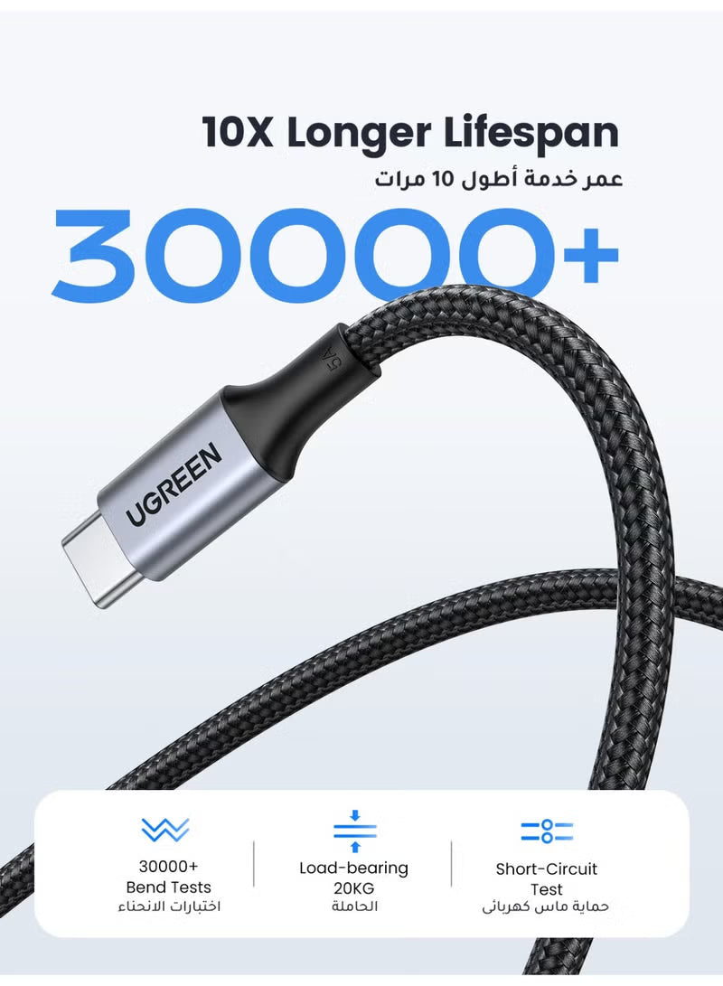 100W Type C Cable 2M, Type C Charger Cable USB C to USB-C, Braided Cable Type C with Aluminum Shell, USB Cable Charging Cable for iPhone 17/16/15 Plus/Pro/Pro Max