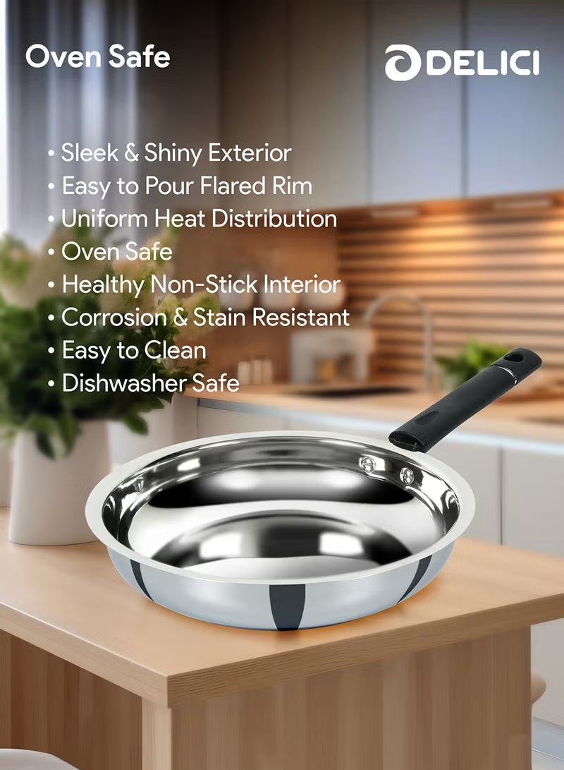 Delici Stainless Steel Cookware Set 5 PCS, 304 Grade SS Pots & Pans