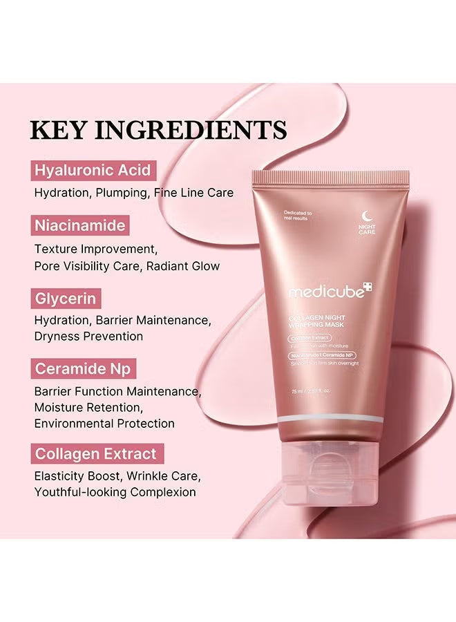 Collagen Overnight Wrapping Peel Off Facial Mask Pack - Elasticity And Hydration Care