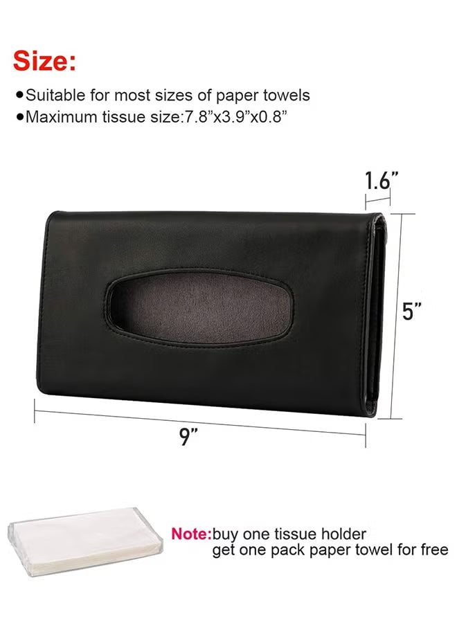 Car Visor Tissue Holder, Sun Visor Napkin Holder Backseat Tissue Case, Premium Car Tissue Box for car, Vehicle (Black)