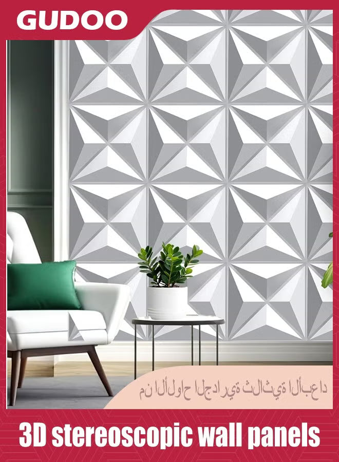12 Pcs 3D Wall Panels 30 x 30 cm 3D Textured PVC Wall Panels Modern Interior Wall Decor for Living Room Bedroom