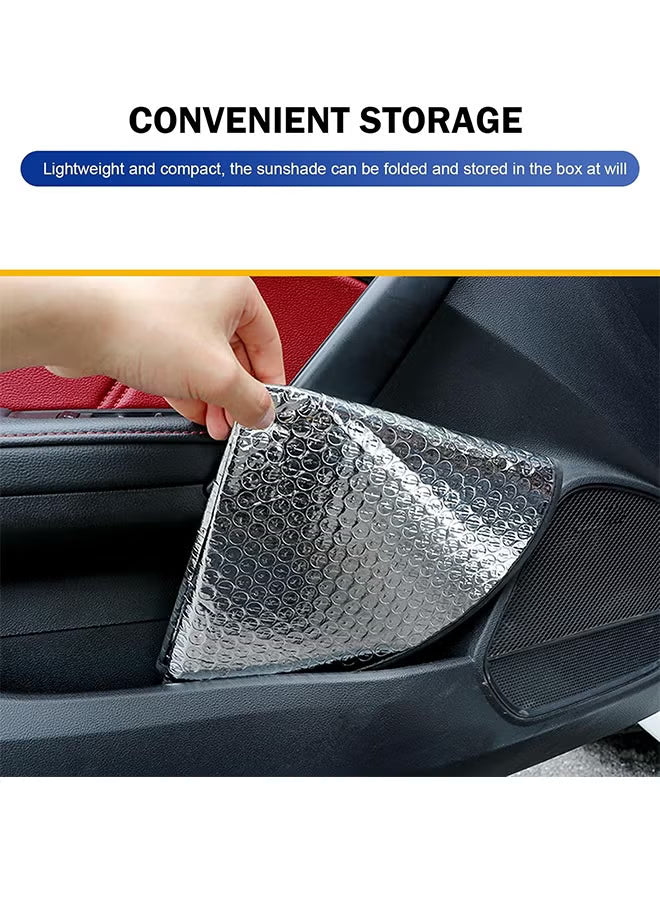 Steering Wheel Sun Shade Cover, Vehicle Steering Wheel Sunblock Cover, Universal Reflective Steering Wheel Shield, Steering Wheel Sun Heat Shield for SUV Truck Van (Silver)