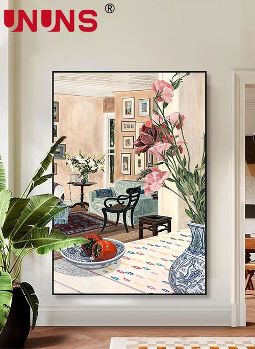 30*40CM Wall Art Framed,Framed Canvas Print FeaturingA cozy living