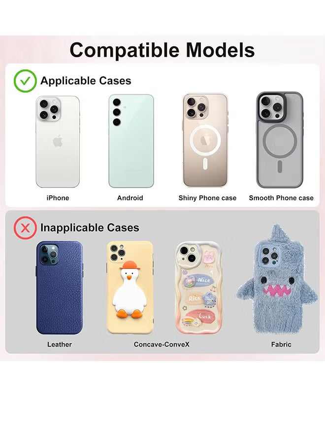 Suction Phone Case Mount, 4Pcs Silicone Phone Suction Grip Compatible with iPhone and Android Cases, Anti