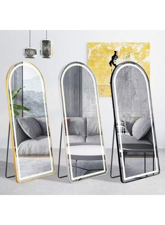 Full Length 170 L x 70 W CM LED Light Arched Shape Mirror With Stand