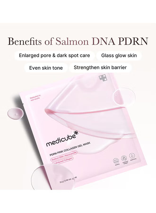 PDRN Pink Collagen Gel Mask 28g, Firming & Lifting Sheet Mask with Triple Collagen Complex