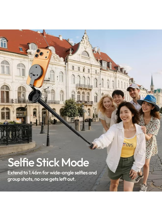 ULANZI Magnetic Phone Tripod, MT85 Auto Open Tripod with Enhanced 4-Leg, 60'' Selfie
