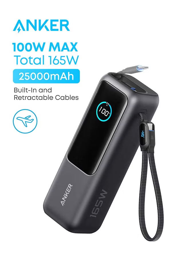25000 mAh 25,000mAh Power Bank, 25,000mAh 165W Ultra-Fast Portable Charger for Dual Laptops, Fast Charging Battery Pack with Built