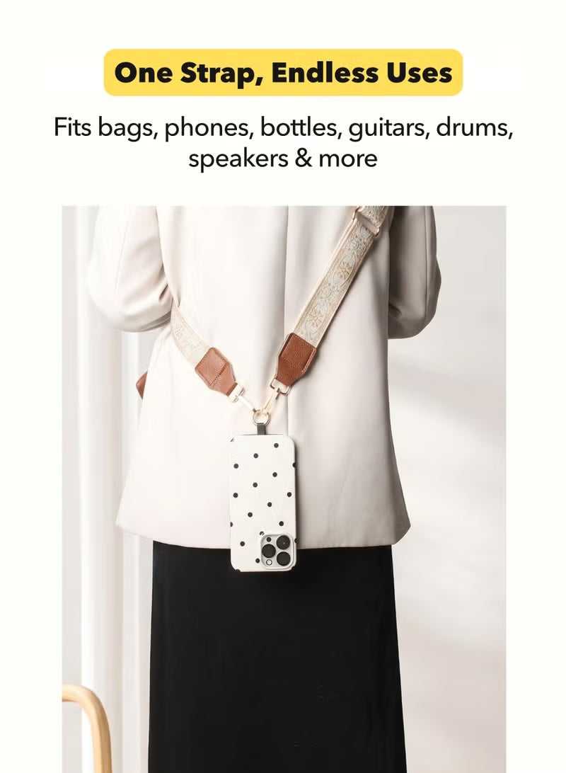 Universal Wide Phone Crossbody Strap with Mini Pouch