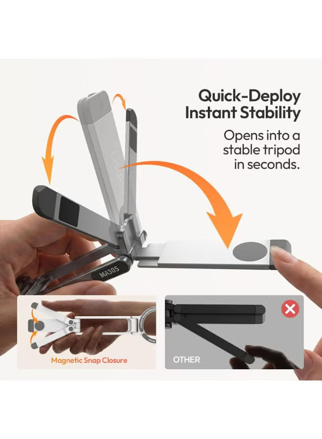 ULANZI MA30S Phone Tripod, Mini Tripod Stand for MagSafe | Ultra-Light Carabiner Tripod, One-Click Open