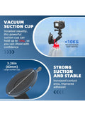 Pocket 3 Suction Cup Mount, Car Windshield Window Dash Holder Kit with Expansion Adapter for Insta360 X4 X5 X3 Go 3S for GoPro Max Mini Hero 13 12 11 10 9 Pocket 3 2 Action 5 Pro 4 Accessories