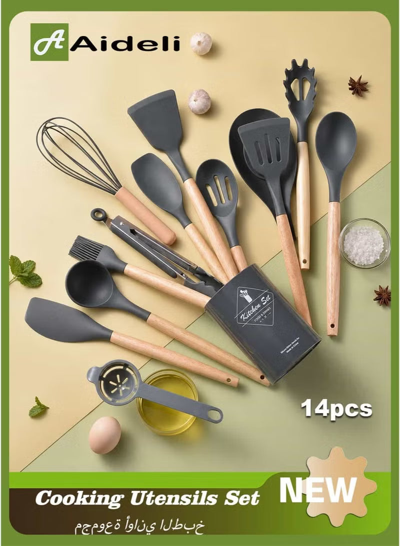 14 Pcs Silicone Cooking Utensils Set Heat Resistant Kitchen Tools