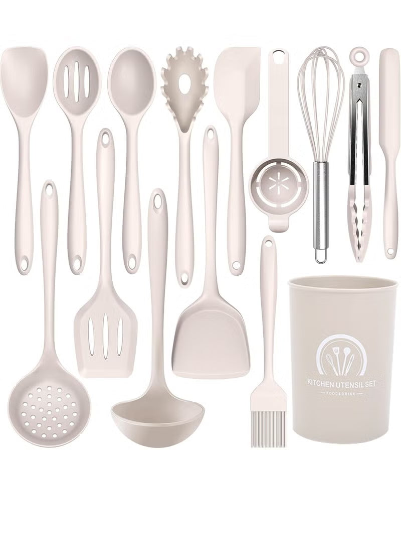 15pcs Silicone Cooking Utensils Set , 230℃ Heat Resistant Kitchen Utensils,Turner