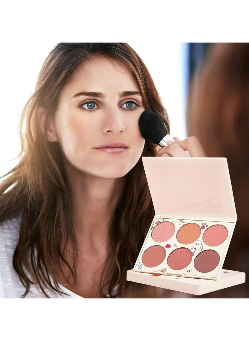 Blushes, 6 Colors Pearlescent Blushes Powder Bright Facial Blushes Profile And Highlight Blushes Facial Beauty Makeup Blushes Glow on
