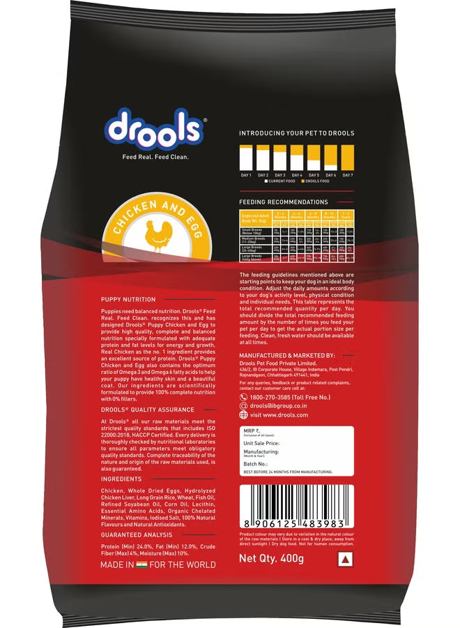 Puppy Dry Dog Food Chicken & Egg