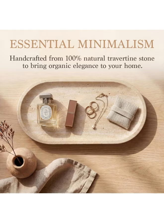 UNITYRA Turkish Natural Travertine Marble Tray 12x6in