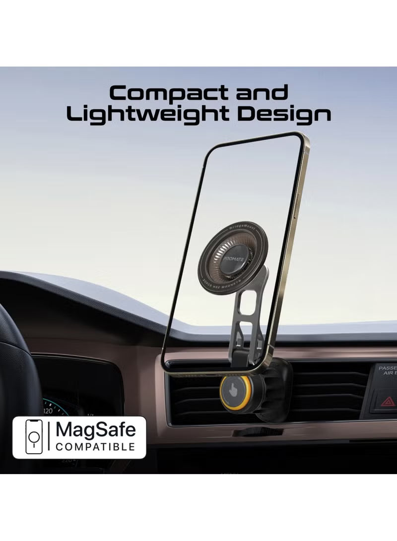 BridgeMount MagSafe Car Phone Holder, Sleek Car Anti-Slip Magnetic Mount with 360° Rotation
