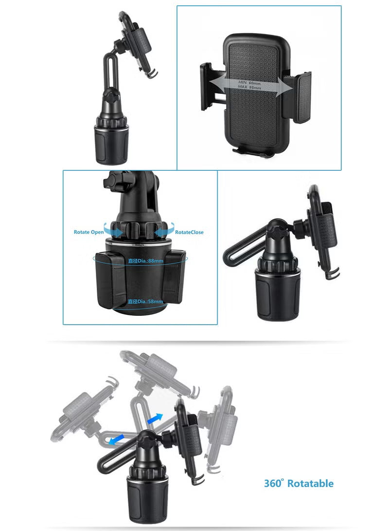 Universal Car Cup Holder Cellphone Mount Stand for Mobile Cell Phones Adjustable