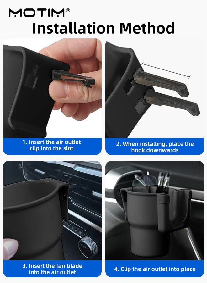 2 In 1 Car Cup Holder Phone Holder, Multifunctional Drink Coffee Bottle Storage Rack with Phone Holder, Stay Organized, Car Travel Essentials Fit for Most Vehicles & Phones