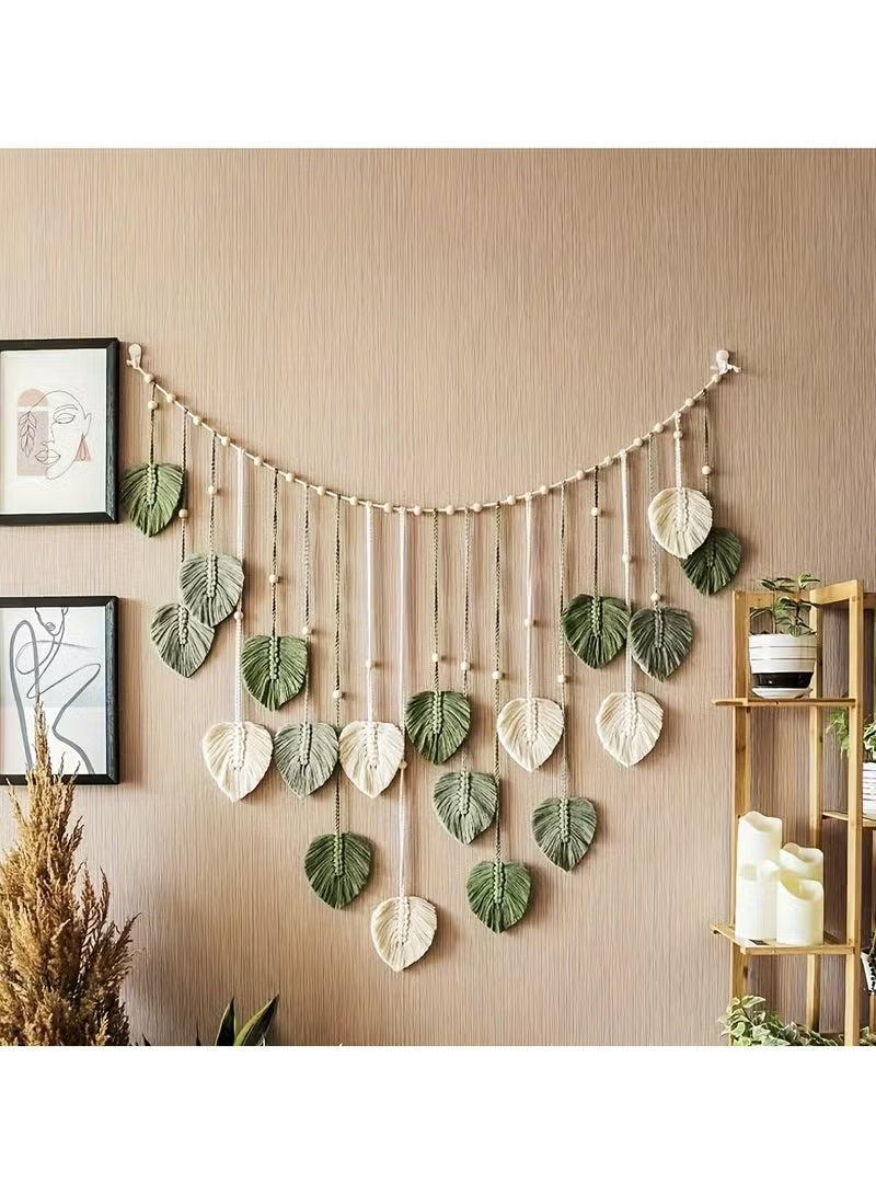 Beautiful Room Decoration, Leaf Hanging On The Wall, Modern Macrame Wall Art