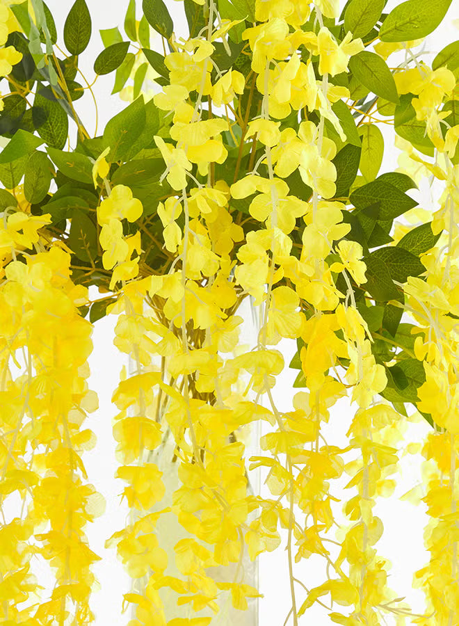 Wisteria 12pc Flower Stick with 36 branches – Yellow | 107cm Artificial