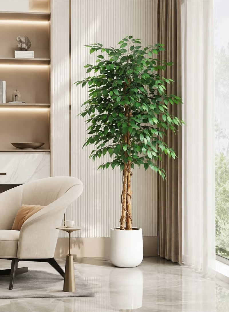Artificial Ficus Trees with White Pot – 120cm/150cm/180cm Faux Plant