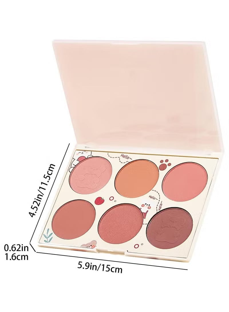 Blushes, 6 Colors Pearlescent Blushes Powder Bright Facial Blushes Profile And Highlight Blushes Facial Beauty Makeup Blushes Glow on