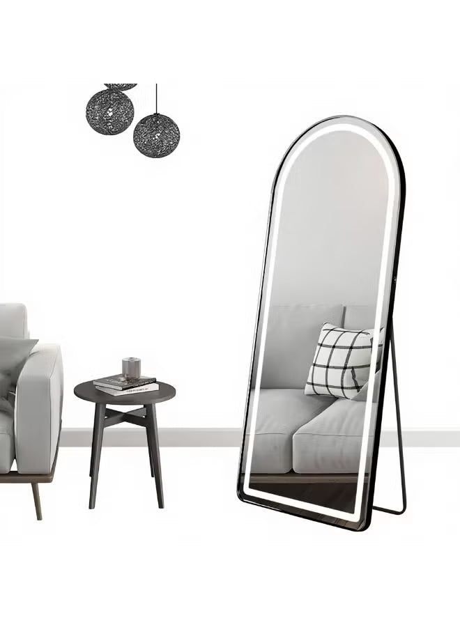 Full Length 170 L x 70 W CM LED Light Arched Shape Mirror With Stand