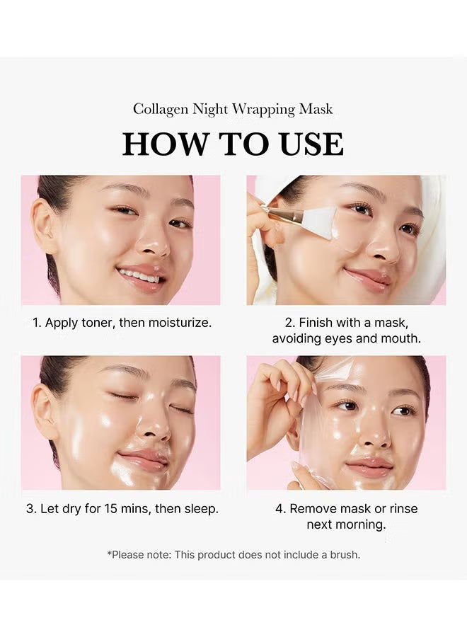 Medicube Pack Of 2 Collagen Overnight Wrapping Peel Off Facial Mask Pack - Elasticity And Hydration Care