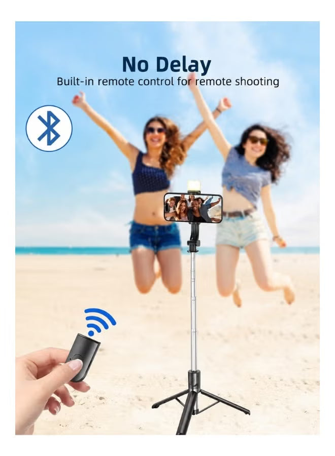 Portable Foldable Bluetooth Selfie Stick with Wireless Remote Shutter for Smartphones