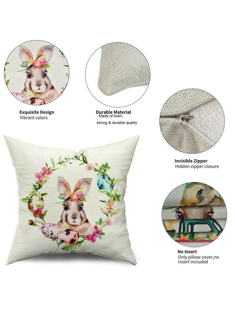 Cushion Covers 45x45cm Set of 4 Bird and Butterfly Decorative