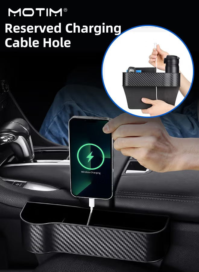 2 Pieces Car Seat Gap Filler Organizer, Multifunctional Car Console Side Storage Box Car Seat Organizer for Holding Cup, Phone, Keys, Wallet, Sunglasses