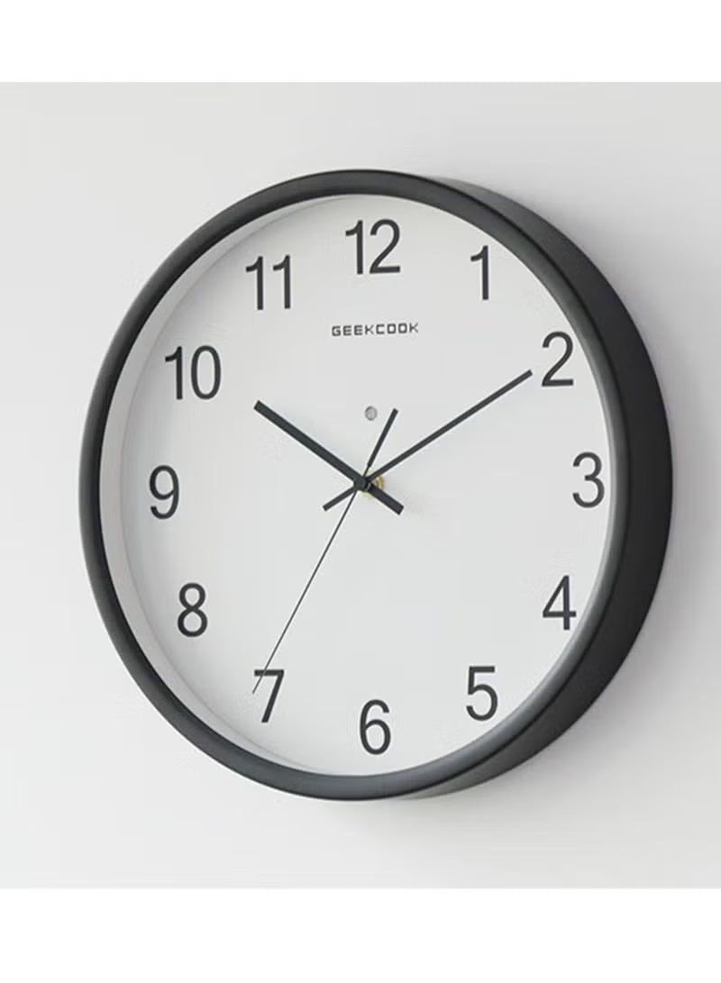 Silent Wall Clock 12 Inch with Voice Control LED Light