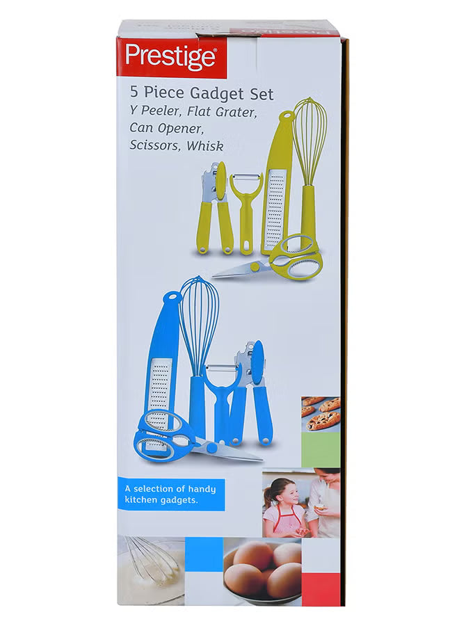 5-Piece Comfortable Grip Kitchen Gadget Set Blue/Silver