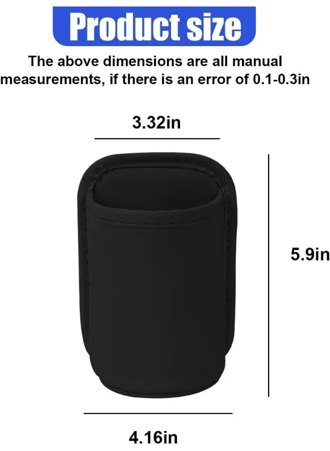 Stealth Black Car Cup Holder - Cool-Touch Leather Clip Mount, Heat-Resistant Base & Rounded Corners | Luxury SUV Organizer