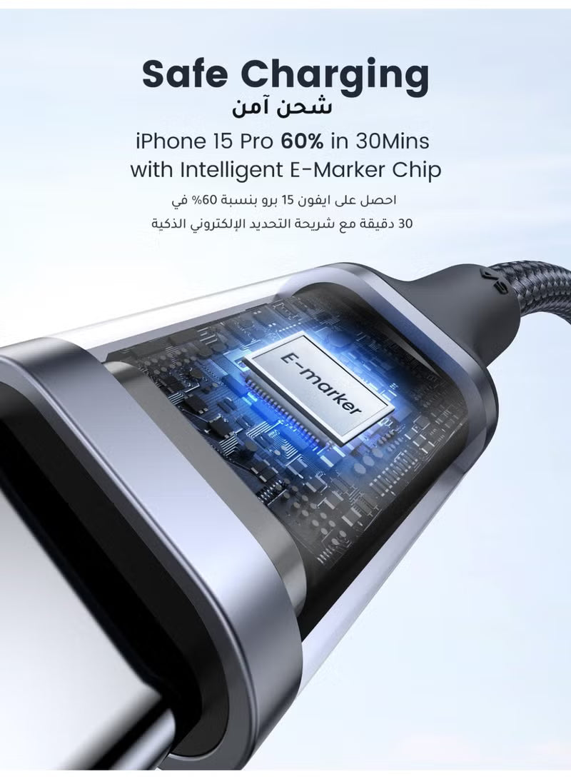 100W Type C Cable 2M, Type C Charger Cable USB C to USB-C, Braided Cable Type C with Aluminum Shell, USB Cable Charging Cable for iPhone 17/16/15 Plus/Pro/Pro Max